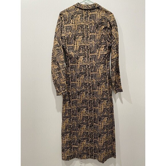 PERUVIAN CONNECTION Tribal Button Front Pima Cotton Maxi Dress sz 8 - Picture 3 of 10